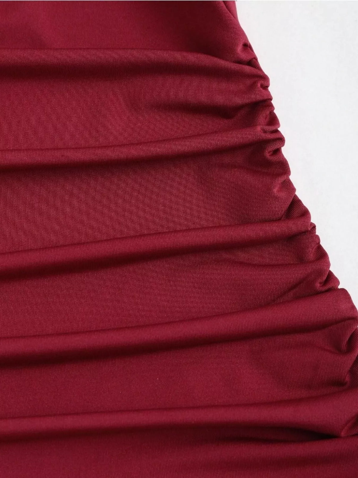 Lace Trim Ruched Mermaid Dress - alternate view 5