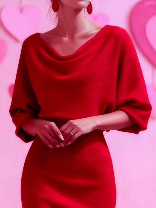 Cowl Neck Bodycon Midi Dress - alternate view 5