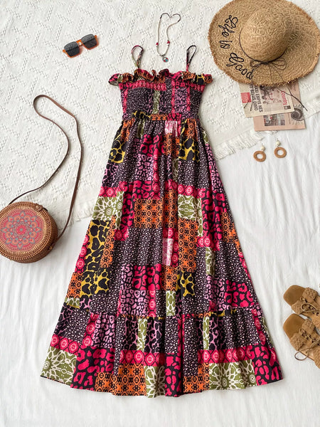 Smocked Leopard Cami Dress - alternate view 3