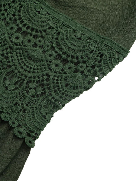 Lace Trim Spaghetti Strap Maxi Dress - alternate view 7