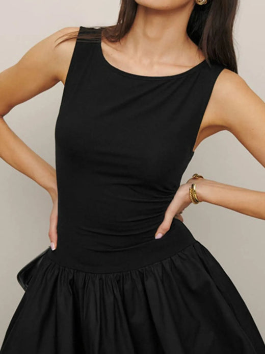 Sleeveless Ruched Mini Tank Dress - alternate view 4