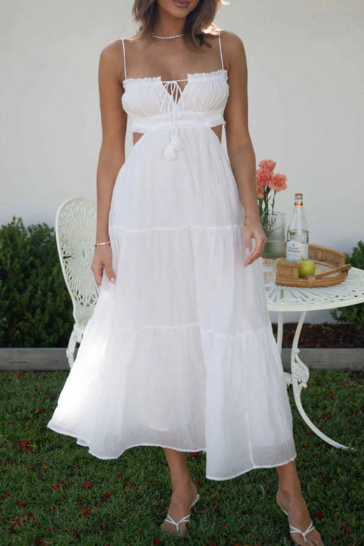Cutout Square Neck Midi Cami Dress - alternate view 5
