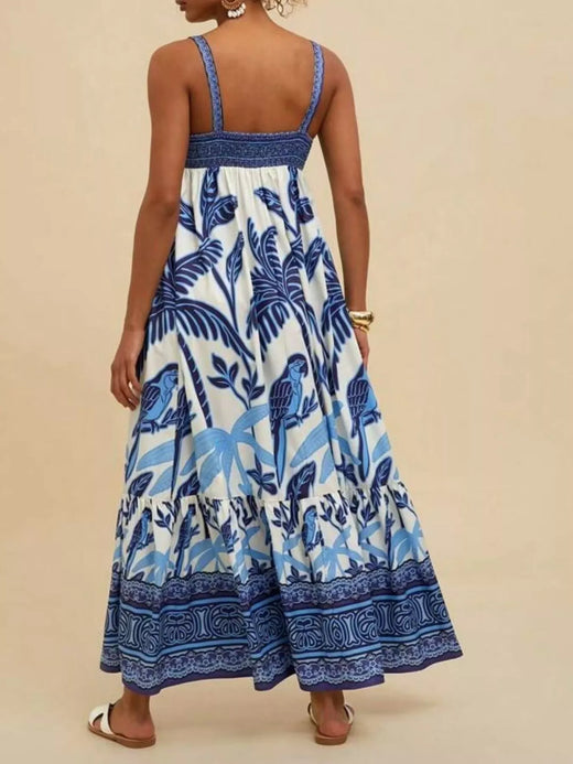 Printed Square Neck Maxi Dress - alternate view 6