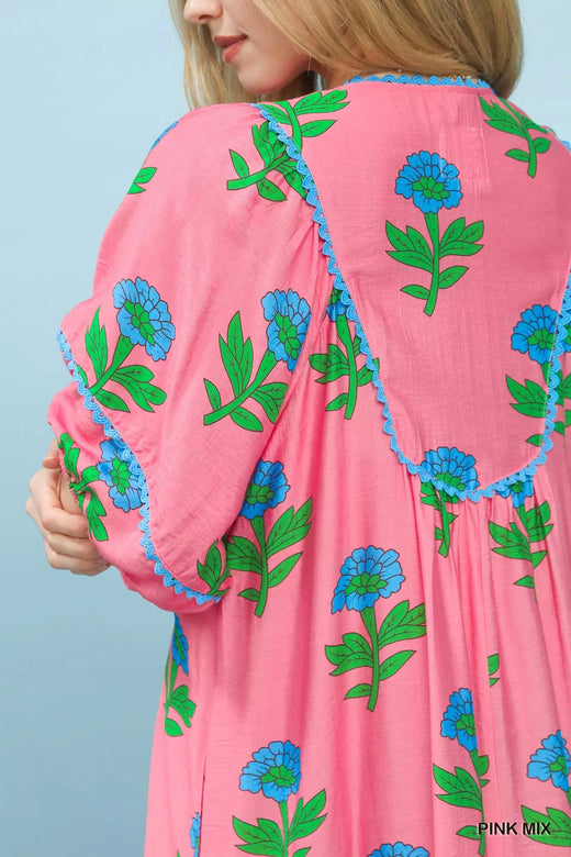 Floral Print Midi Dress - alternate view 4