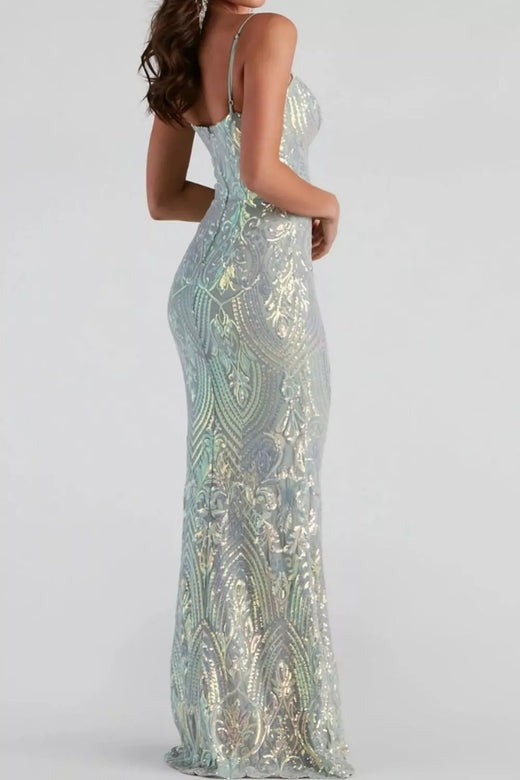 Sequin Mermaid Evening Maxi Cami Dress - alternate view 2