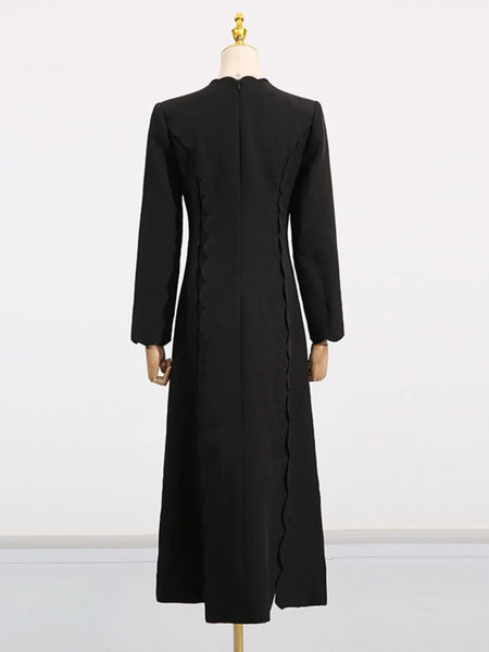 Long Sleeve Bow Front Midi Dress - alternate view 12