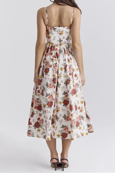 Floral Print Spaghetti Strap Midi Dress - alternate view 6