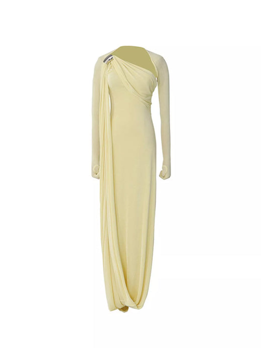 One-Shoulder Draped Maxi Dress - alternate view 4