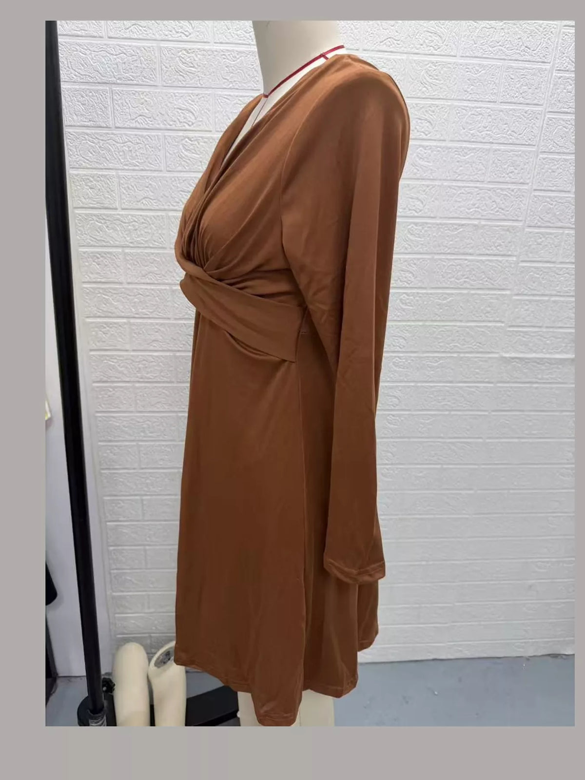Full Size Ruched Front Midi Dress Plus Size - alternate view 34