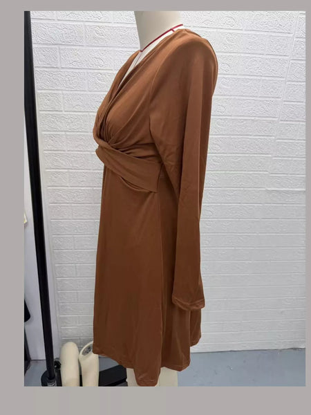 Full Size Ruched Front Midi Dress Plus Size - alternate view 34
