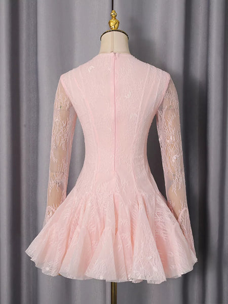 Lace Flare Sleeve Mini Dress - alternate view 5