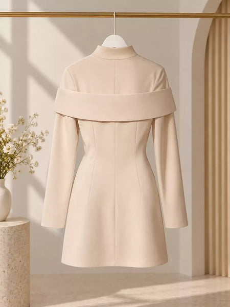 Mock Neck Button Front Mini Dress - alternate view 2