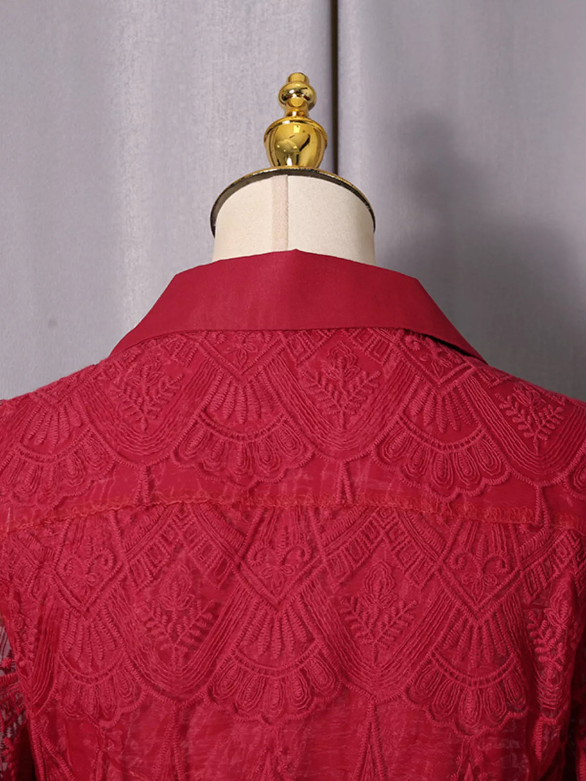 Lace Button Front Midi Dress - alternate view 11