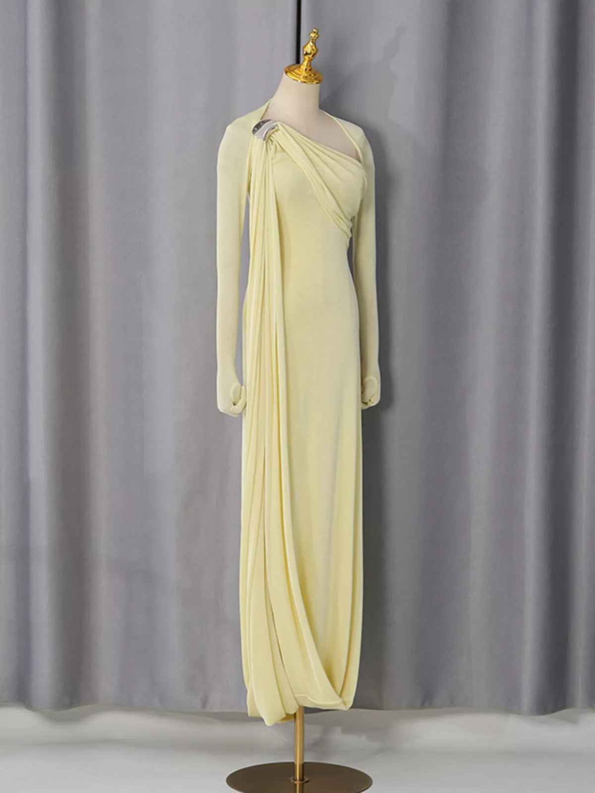 One-Shoulder Draped Maxi Dress - alternate view 6
