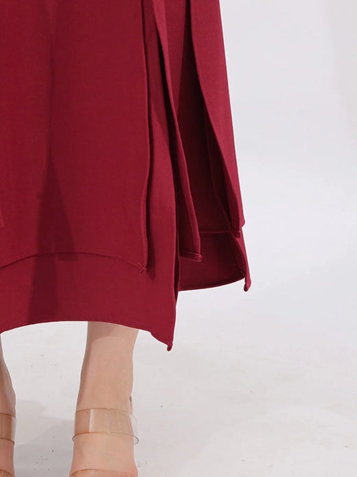 Slit Spaghetti Strap Long Sleeve Dress - alternate view 6