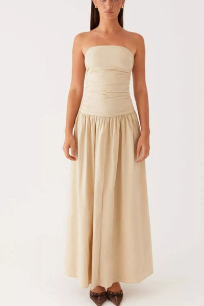 Strapless Ruched Maxi Dress - alternate view 4