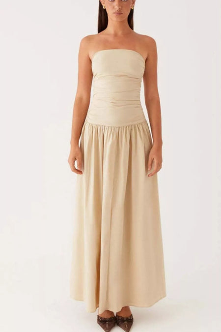 Strapless Ruched Maxi Dress - alternate view 4