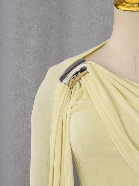One-Shoulder Draped Maxi Dress - alternate view 8