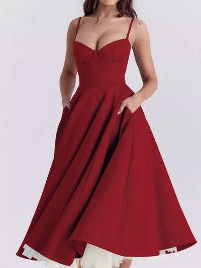 Sweetheart Neck A-Line Midi Dress - alternate view 22