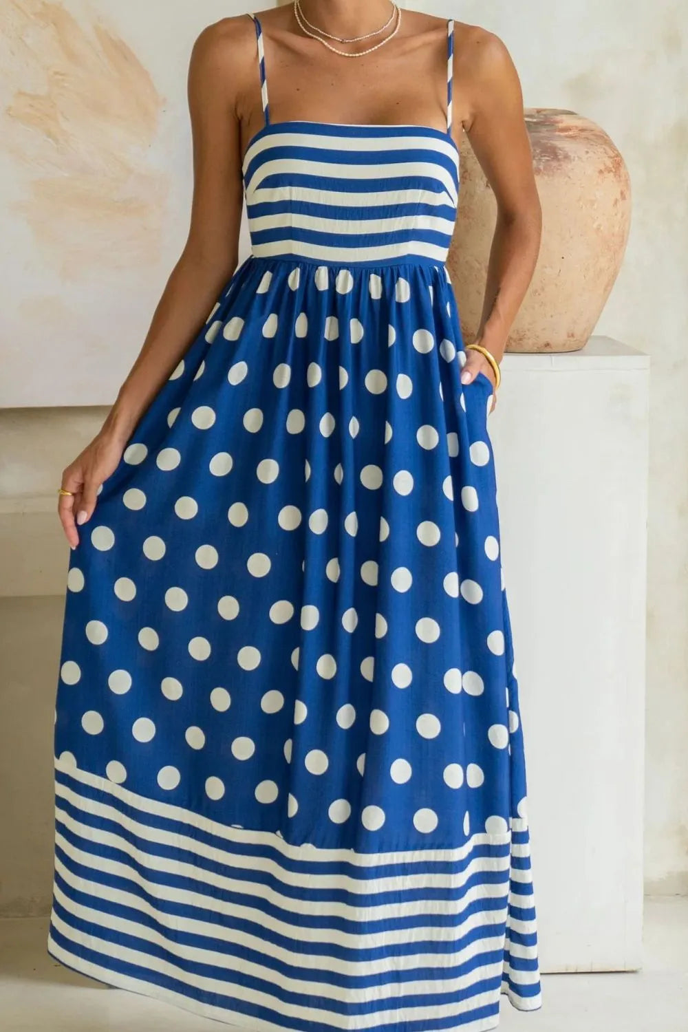Polka Dot Square Neck Cami Dress - alternate view 14
