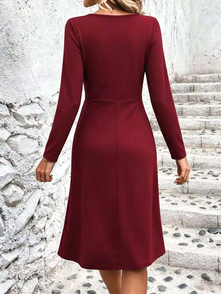 Full Size Ruched Front Midi Dress Plus Size - alternate view 21