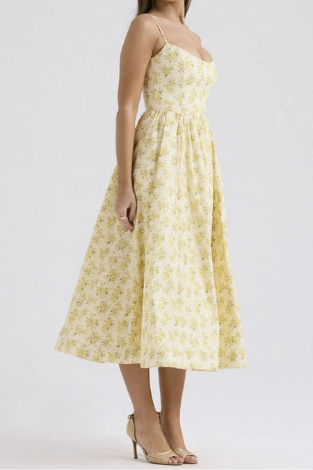 Floral Print Spaghetti Strap Midi Dress - alternate view 10