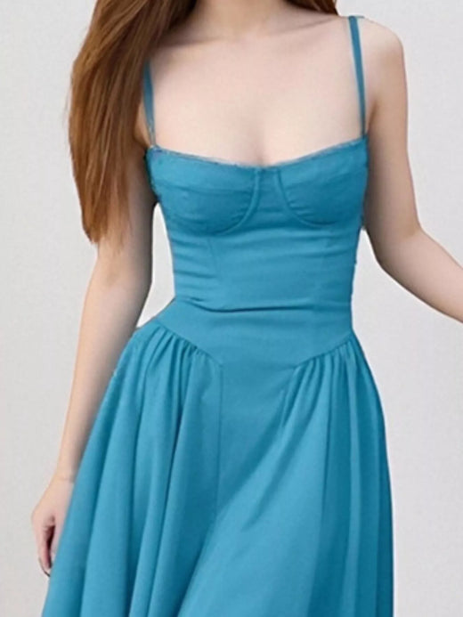 Sweetheart Neck Spaghetti Strap Midi Dress - alternate view 3