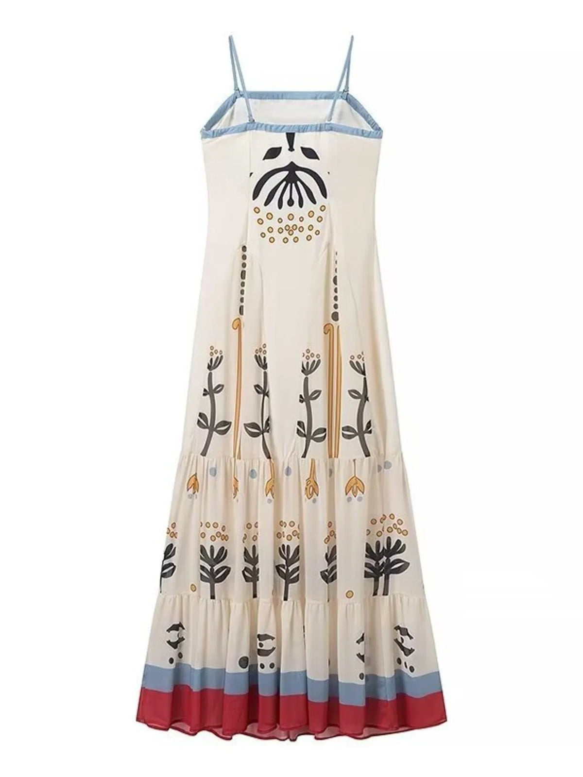 Ruffled Hem Square Neck Maxi Dress - alternate view 4