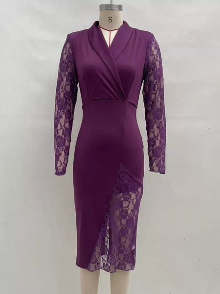 Lace-Sleeve Blazer Dress - alternate view 10