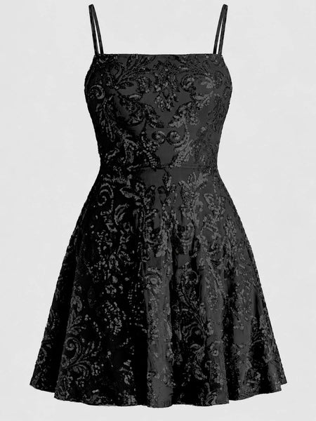 Sequin Square Neck Mini Dress - alternate view 10
