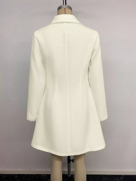 Peter Pan Collar Button-Front Tweed Mini Dress - alternate view 13