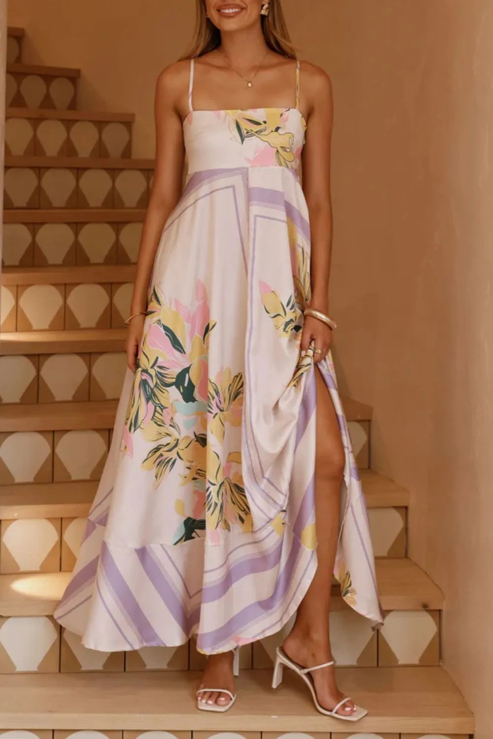 Printed Square Neck Cami Maxi Dress - alternate view 11