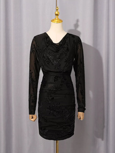 Ruched Long Sleeve Mini Dress - alternate view 8