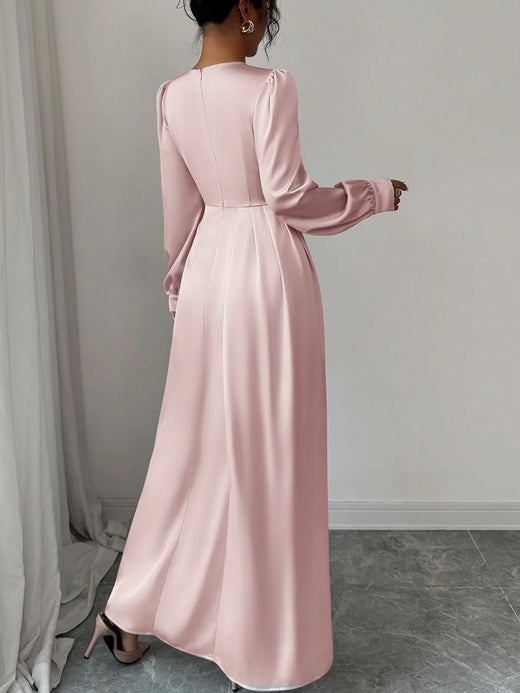 Satin Long Sleeve Maxi Dress - alternate view 5