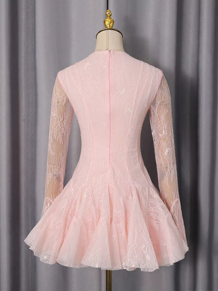 Lace Flare Sleeve Mini Dress - alternate view 4