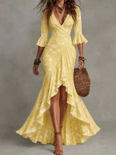 High-Low Ruffled Maxi Dress - alternate view 5