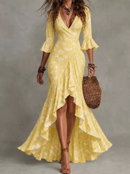 High-Low Ruffled Maxi Dress - alternate view 5