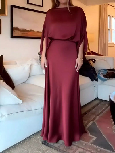Elegant Batwing Sleeve Maxi Dress