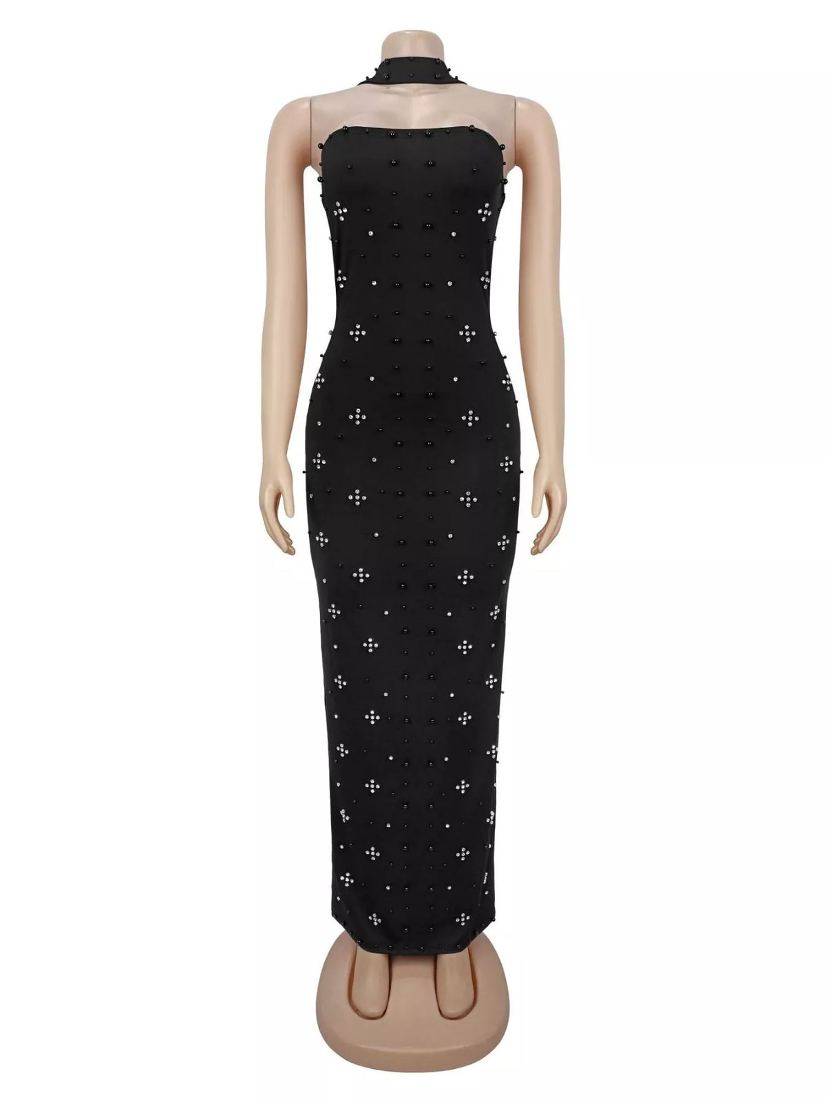 Rhinestone Tube Bodycon Maxi Dress - alternate view 4
