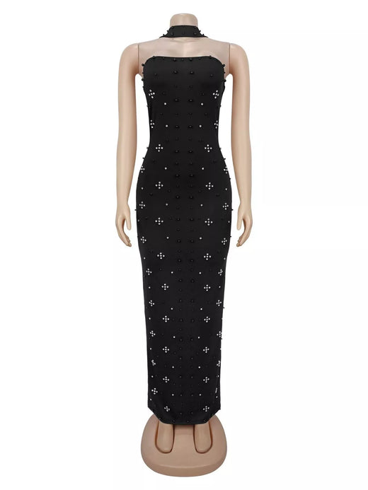 Rhinestone Tube Bodycon Maxi Dress - alternate view 4