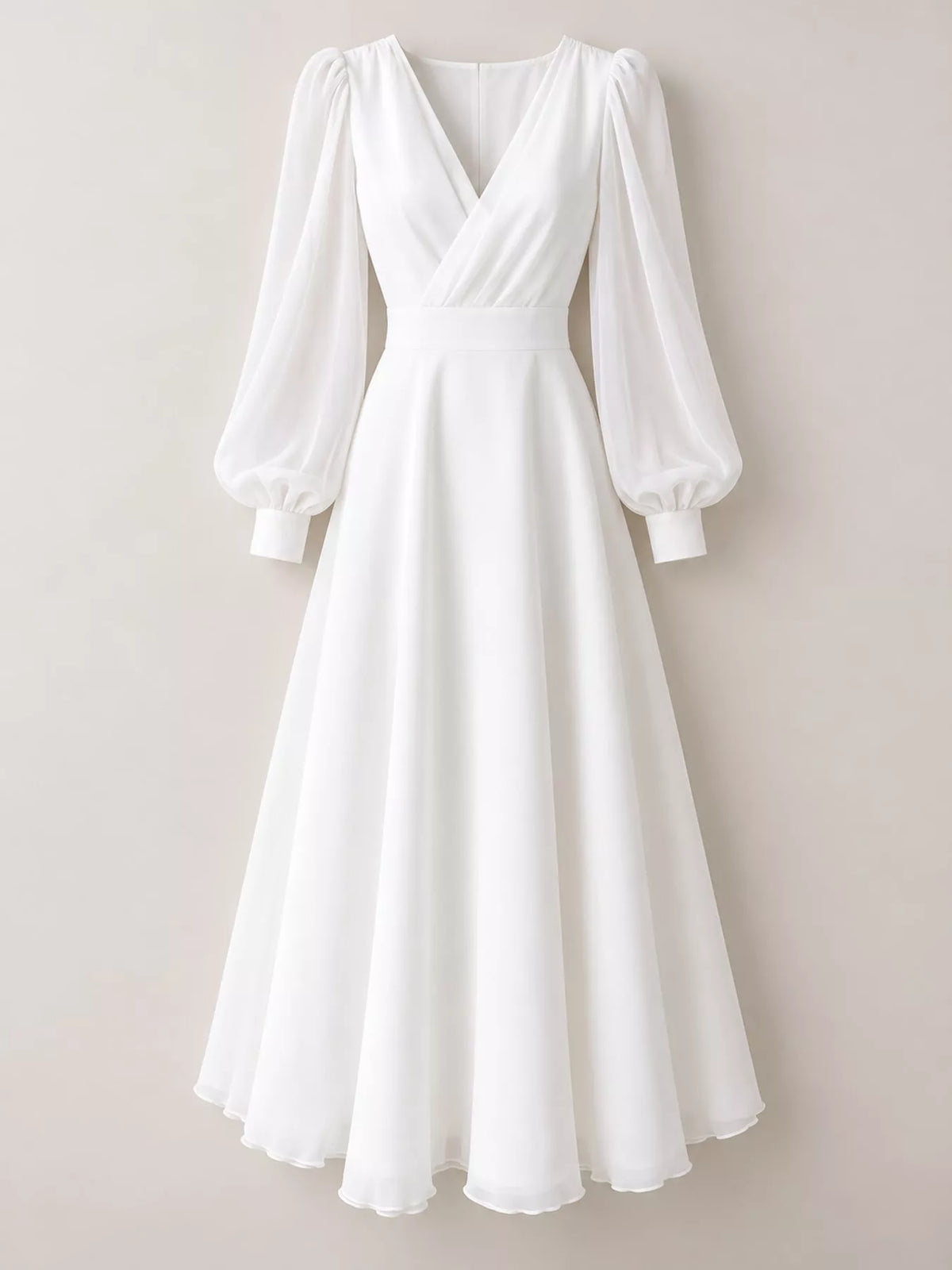 Surplice Lantern Sleeve Midi Dress - alternate view 2