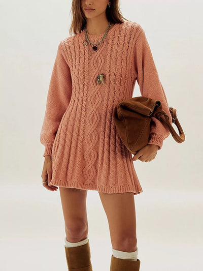 Cable Knit Sweater Mini Dress - alternate view 7