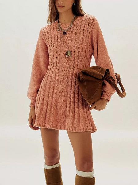 Cable Knit Sweater Mini Dress - alternate view 7