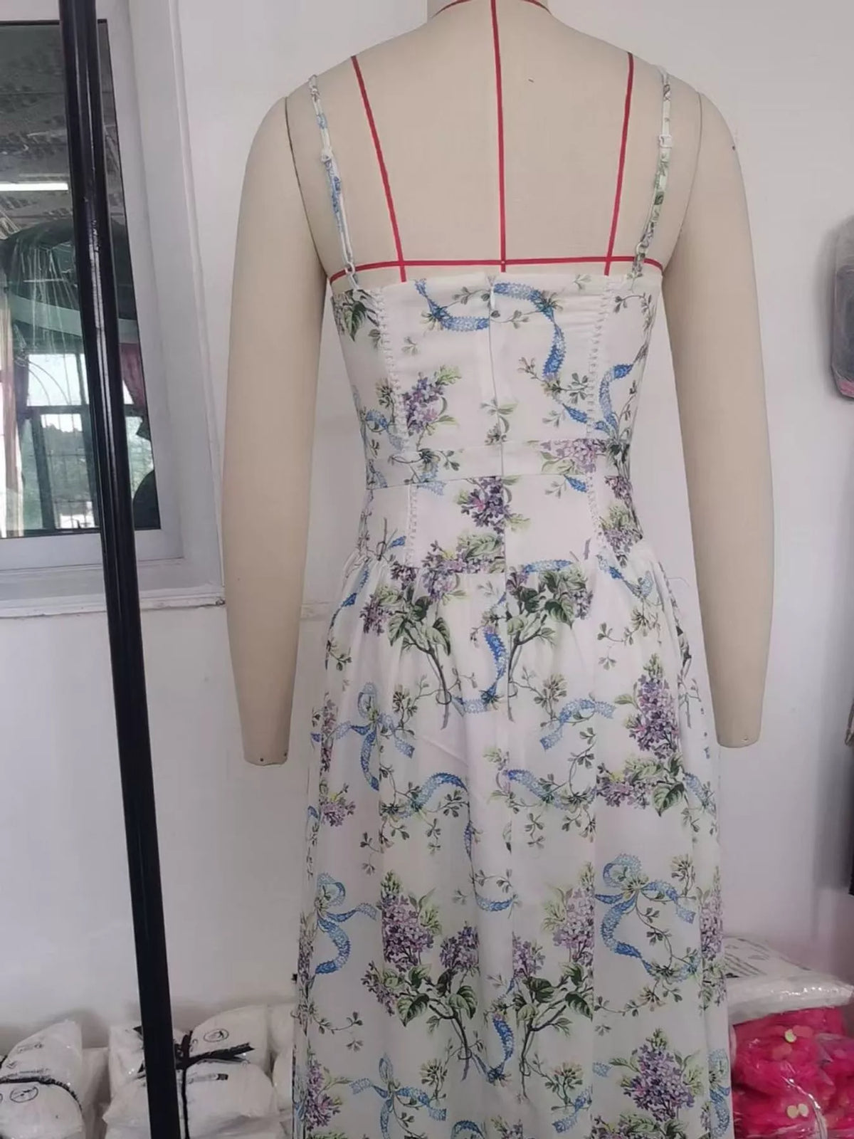 Floral Spaghetti Straps Midi Dress - alternate view 32