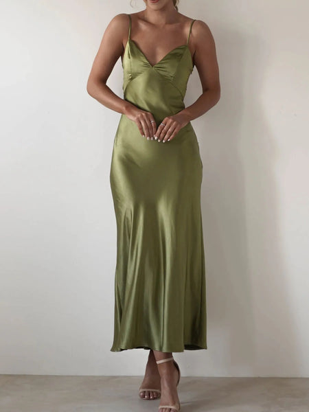Satin Backless Cami Dress - alternate view 9