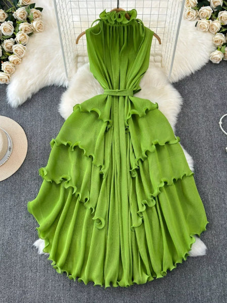 Ruffled Tiered Sleeveless Midi Dress - alternate view 2