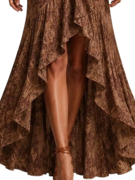 High-Low Ruffled Maxi Dress - alternate view 4