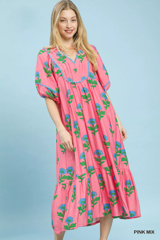 Floral Print Midi Dress