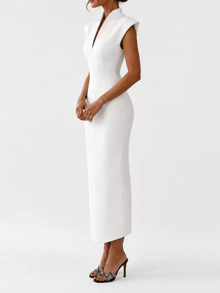 Slit Sleeveless Bodycon Midi Dress - alternate view 3