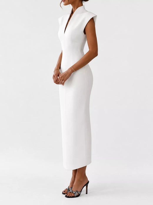 Slit Sleeveless Bodycon Midi Dress - alternate view 3